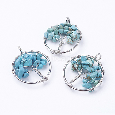 Pendentifs de turquoise synthétique(G-E419-02P)-2