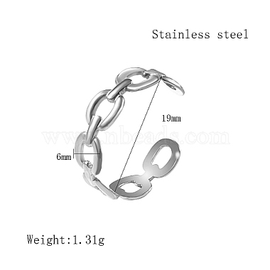 Stainless Steel Open Cuff Ring(YA3535-2)-3