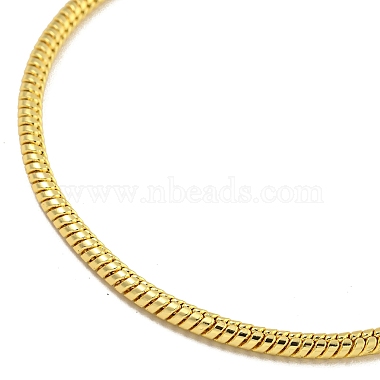 2.5mm Rack Plating Heart Brass European Style Round Snake Chain Bracelets for Jewelry Making(BJEW-B106-17G)-2