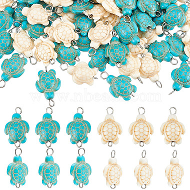 Platinum Mixed Color Turtle Synthetic Turquoise Links