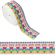 10M Ethnic Style Embroidery Polyester Flower Ribbons(OCOR-WH0077-74B)-1