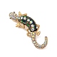 Lizard Alloy Crystal AB Rhinestone Brooches with Resin(JEWB-I034-26G-03)-1