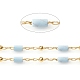 3.28 pieds chaînes de perles turquoises naturelles faites à la main(X-CHC-E021-01F)-2