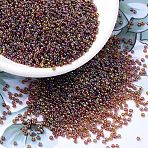 MIYUKI Round Rocailles Beads, Japanese Seed Beads, 11/0, (RR257) Transparent Topaz AB, 2x1.3mm, Hole: 0.8mm, about 50000pcs/pound(SEED-G007-RR0257)