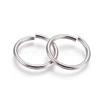 Tarnish Resistant 304 Stainless Steel Saw Cut Open Jump Rings, Stainless Steel Color, 9 Gauge, 30x3mm, Inner Diameter: 23.5mm, 80pcs/bag(STAS-P212-25P-08)