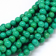 Natural Magnesite Round Bead Strands, Dyed & Heated, Dark Sea Green, 8mm, Hole: 1mm, about 51pcs/strand, 15.55 inch(TURQ-E022-38A-8mm)