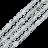 Natural Rainbow Moonstone Beads Strands, Faceted, Cube, 4x4x4mm, Hole: 0.9mm, about 110pcs/strand, 15.35 inch(39cm)(G-F748-Z01-02)