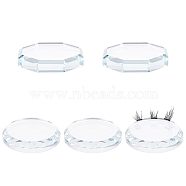 Fingerinspire K9 Glass Eyelash Extension Pads, Grafting Eyelashes Tools, Flat Round & Hexagon, Clear, 5pcs/set(MRMJ-FG0001-08)