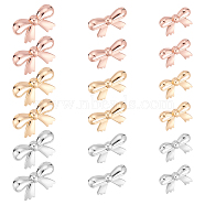 WADORN 18 Sets 9 Style Zinc Alloy Bag Buckle Clips, Bag Decoration Clasps, with Shim, Bowknot, Mixed Color, 18~27x29.5~45x5.5~7mm, Pin: 3~3.5mm, 2 sets/style(FIND-WR0008-31)