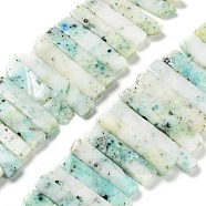 Natural Chrysocolla Beads Strands, Top Drilled Beads, Rectangle, 24~62x8~14x4~9mm, Hole: 1.8mm, about 34~39pcs/strand, 15.04''~15.51''(38.2~39.4cm)(G-L551B-19)