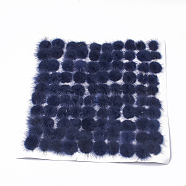 Faux Mink Fur Ball Decoration, Pom Pom Ball, For DIY Craft, Marine Blue, 2~2.5cm, about 100pcs/board(FIND-S267-2.5cm-02)