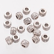 Rondelle Tibetan Style Spacer Beads, Lead Free & Nickel Free & Cadmium Free, Antique Silver, about 8mm in diameter, 5.5mm thick, Hole: 3.5mm(AB793-NF)