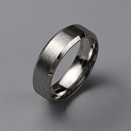 Matte Style 304 Stainless Steel Wide Band Finger Rings for Women Men, Plain Band Rings, Stainless Steel Color, 6mm, Inner Diameter: US Size 8 1/4(18.2mm)(RJEW-WH0009-14C-P)