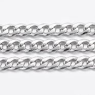 3.28 Feet 304 Stainless Steel Curb Chains, Twisted Chains, Unwelded, Stainless Steel Color, 3x2x0.6mm,(X-CHS-H016-01P-10M)