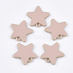 CCB Plastic Pendants, with Enamel, Star, Misty Rose, 23x23x3mm, Hole: 2mm(X-CCB-T007-02D)