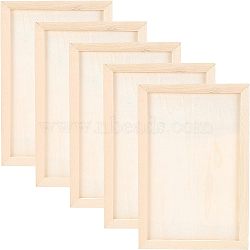 Wood Painting Canvas Panels, Blank Drawing Boards, for Oil & Acrylic Painting, Rectangle, BurlyWood, 30x20x0.8cm, Inner Diameter: 26.4x16.4cm(WOOD-WH0109-07)