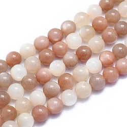 Natural Sunstone Beads Strands, Round, 10~10.5mm, Hole: 1mm, about 37pcs/Strand, 15.35 inch(39cm)(G-K310-C08-10mm)