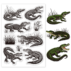 Custom PVC Plastic Clear Stamps, for DIY Scrapbooking, Photo Album Decorative, Cards Making, Crocodile, 160x110x3mm(DIY-WH0448-0611)