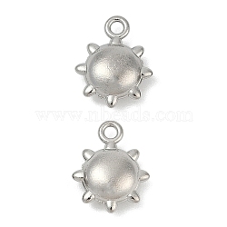 304 Stainless Steel Charms, Sun Charms, Anti-Tarnish, Stainless Steel Color, 10x8x3.5mm, Hole: 1.2mm(STAS-E500-01P)