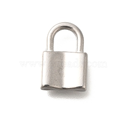 Anti-Tarnish 304 Stainless Steel Charms, Padlock Charm, Stainless Steel Color, 12.5x8.5x3mm, Hole: 4x4mm(STAS-I321-58P)