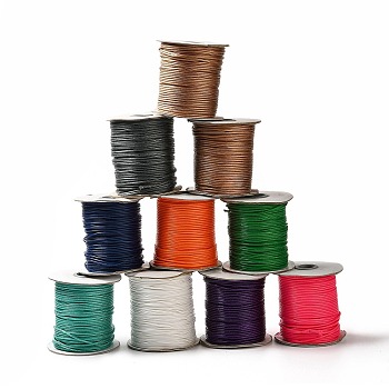 Waxed Polyester Cord, for Jewelry Making, Round, Mixed Color, 2mm, 100 yards/roll