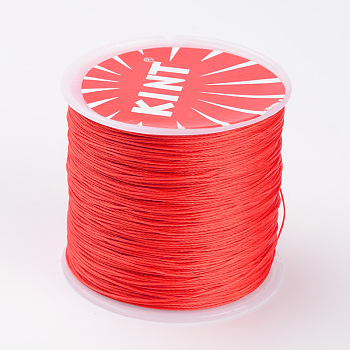 Round Waxed Polyester Cords, Orange Red, 0.45mm, about 174.97 yards(160m)/roll
