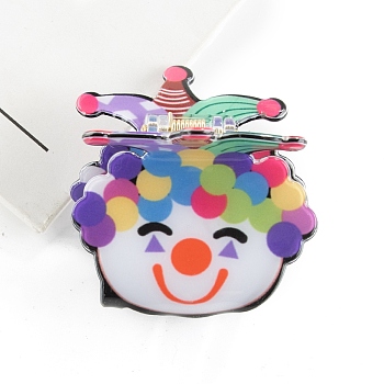 Cartoon Clown PVC Claw Hair Clips, Hair Accessories for Women & Girls, Colorful, 46x50x49mm