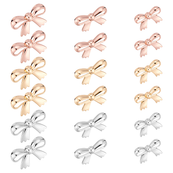 WADORN 18 Sets 9 Style Zinc Alloy Bag Buckle Clips, Bag Decoration Clasps, with Shim, Bowknot, Mixed Color, 18~27x29.5~45x5.5~7mm, Pin: 3~3.5mm, 2 sets/style