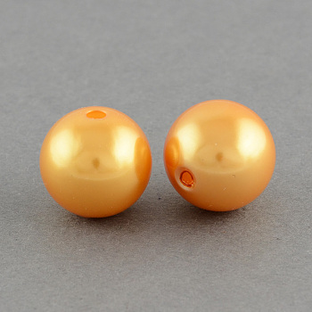 ABS Plastic Imitation Pearl Round Beads, Coral, 20mm, Hole: 2.5mm