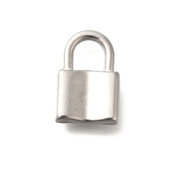 Anti-Tarnish 304 Stainless Steel Charms, Padlock Charm, Stainless Steel Color, 12.5x8.5x3mm, Hole: 4x4mm