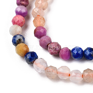 un mélange naturel de perles de pierres précieuses brins(G-D080-A01-03-11)-3