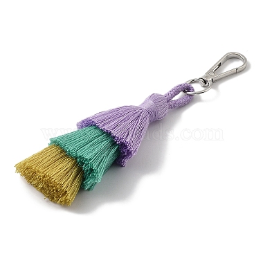 Handmade Macrame Nylon Thread Pendant Decorations(HJEW-P019-14P-05)-2