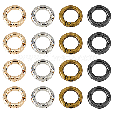 24Pcs 4 Colors Alloy Spring Gate Rings(FIND-HS0001-26A)-1