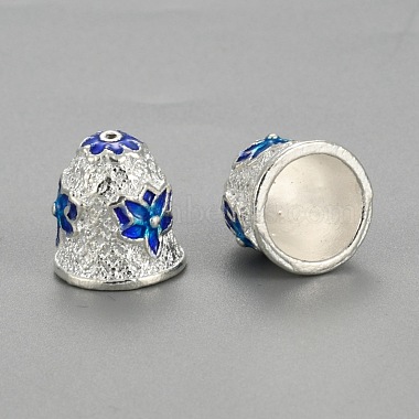 Silver Color Plated Alloy Enamel Bead Cones(PALLOY-P218-01S-RS)-2