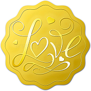 Self Adhesive Gold Foil Embossed Stickers, Medal Decoration Sticker, Word, 5x5cm(DIY-WH0211-181)