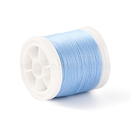 Luminous Polyester Cords, Round, Light Sky Blue, 0.1mm, about 109.36 Yards(100m)/Roll(OCOR-WH0071-010G)