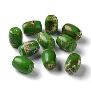 Natural Imperial Jasper Beads, Dyed, Rice, Lime Green, 18x13.5mm, Hole: 1.6mm(G-C034-15B-02)
