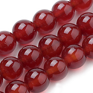 Natural Carnelian Beads Strands, Dyed, Round, 8mm, Hole: 1mm, about 50pcs/strand, 15.7 inch(X-G-S259-32-8mm)