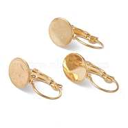 304 Stainless Steel Leverback Earring Findings, with Flat Round Setting for Cabochon, Real 18k Gold Plated, 20.5x10x11mm, Pin: 0.8mm(KK-H152-08A-G)