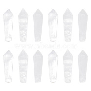 12Pcs Natural Quartz Crystal Pointed Beads, Rock Crystal Beads, Bullet, Undrilled/No Hole Beads, 30.5x9x8mm(G-OC0003-99)