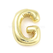 Rack Plating Brass Pendants, Long-Lasting Plated, Real 18K Gold Plated, Letter G, 21x15.5x5mm, hole: 4~5x2.5mm(KK-C055-01G-G)