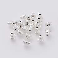 304 Stainless Steel Ear Nuts, Earring Backs, Silver, 6x5mm, Hole: 1.2mm, Fit For 0.6~0.7mm Pin(STAS-G205-11S)