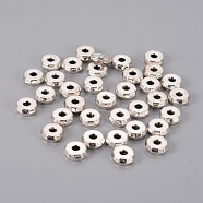 Tibetan Style Donut Spacer Beads, Lead Free & Cadmium Free, Antique Silver Color, 8x3mm, Hole: 2mm(X-TIBEB-LF0612Y-AS)