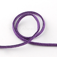 Faux Suede Cord Strands, Faux Suede Lace, Blue Violet, 3x1.5mm, about 1.09 yards(1m)/strand(LW-R023-3mm-32)