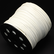 Faux Suede Cord, Faux Suede Lace, White, 2.7x1.4mm, about 98.42 yards(90m)/roll(LW-R007-1125)