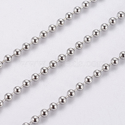 304 Stainless Steel Ball Chains, with Spool, Round, Stainless Steel Color, 2.4mm, about 65.61 Feet(20m)/roll(CHS-F005-05P)