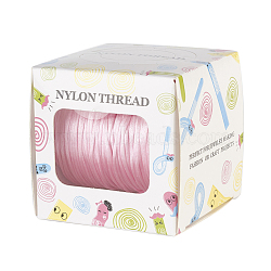 Nylon Thread, Rattail Satin Cord, Pearl Pink, 1.0mm, about 76.55 yards(70m)/roll(NWIR-JP0013-1.0mm-93)