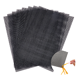 Plastic Mesh Canvas Sheet, Purse Template, for Yarn Crafting, Knitting and Crochet Projects, Rectangle, Black, 30.1x20.2x0.1cm(DIY-WH0030-58)