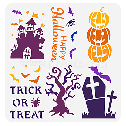 PET Hollow Out Drawing Painting Stencils, for DIY Scrapbook, Photo Album, Halloween Themed Pattern, 30x30cm(DIY-WH0391-0444)