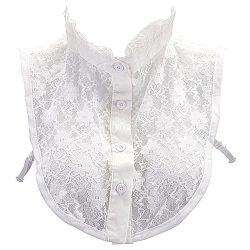 Polyester Lace Collar, Detachable Lace Neckline Trim, Garment Accessories, White, 300x320x3.5mm(DIY-WH0430-634B)